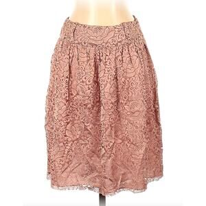 Jill Stuart Skirt Womens 2 A Line Floral Lace Dusky Rose Pink NWT